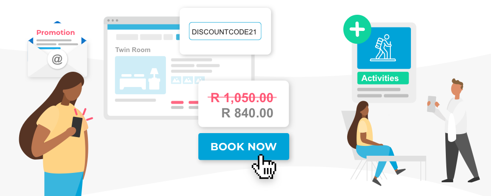 Visual displaying how discount codes display for converting Corporate Travellers