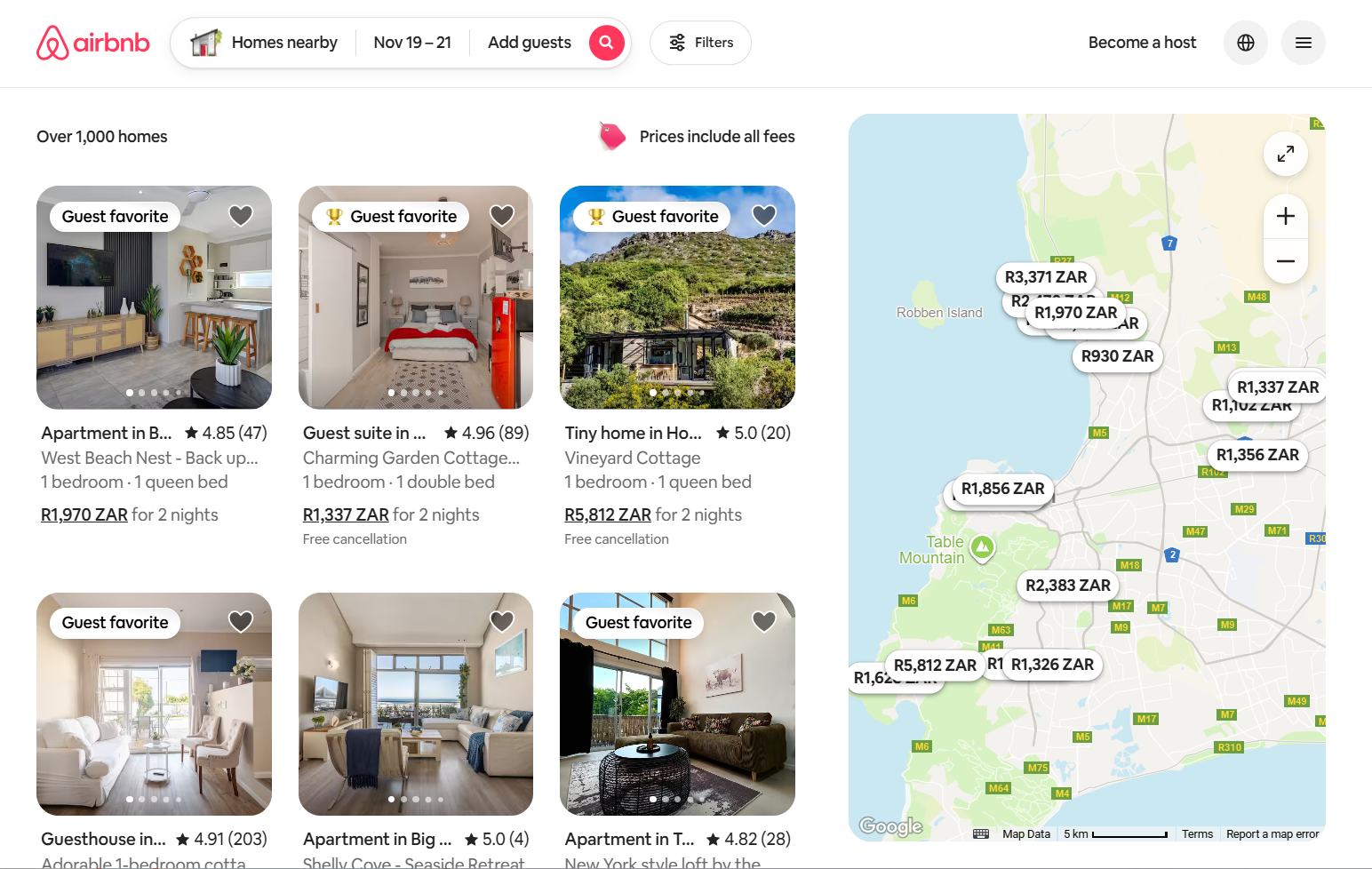 AirBnB screenshot